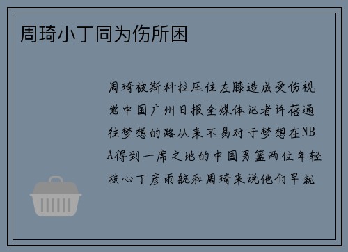 周琦小丁同为伤所困